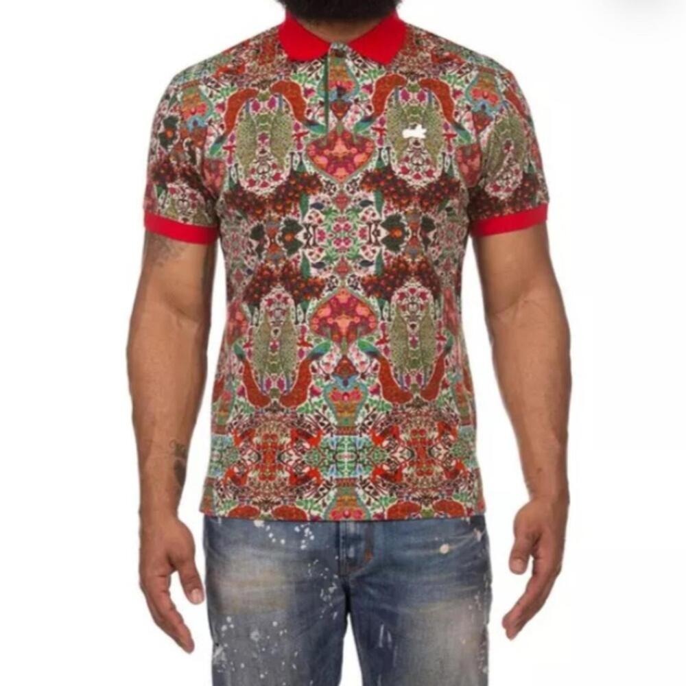 AKOO Polo Shirt Multi-Color Peacock Print Kaleidoscope Streetwear 4XL